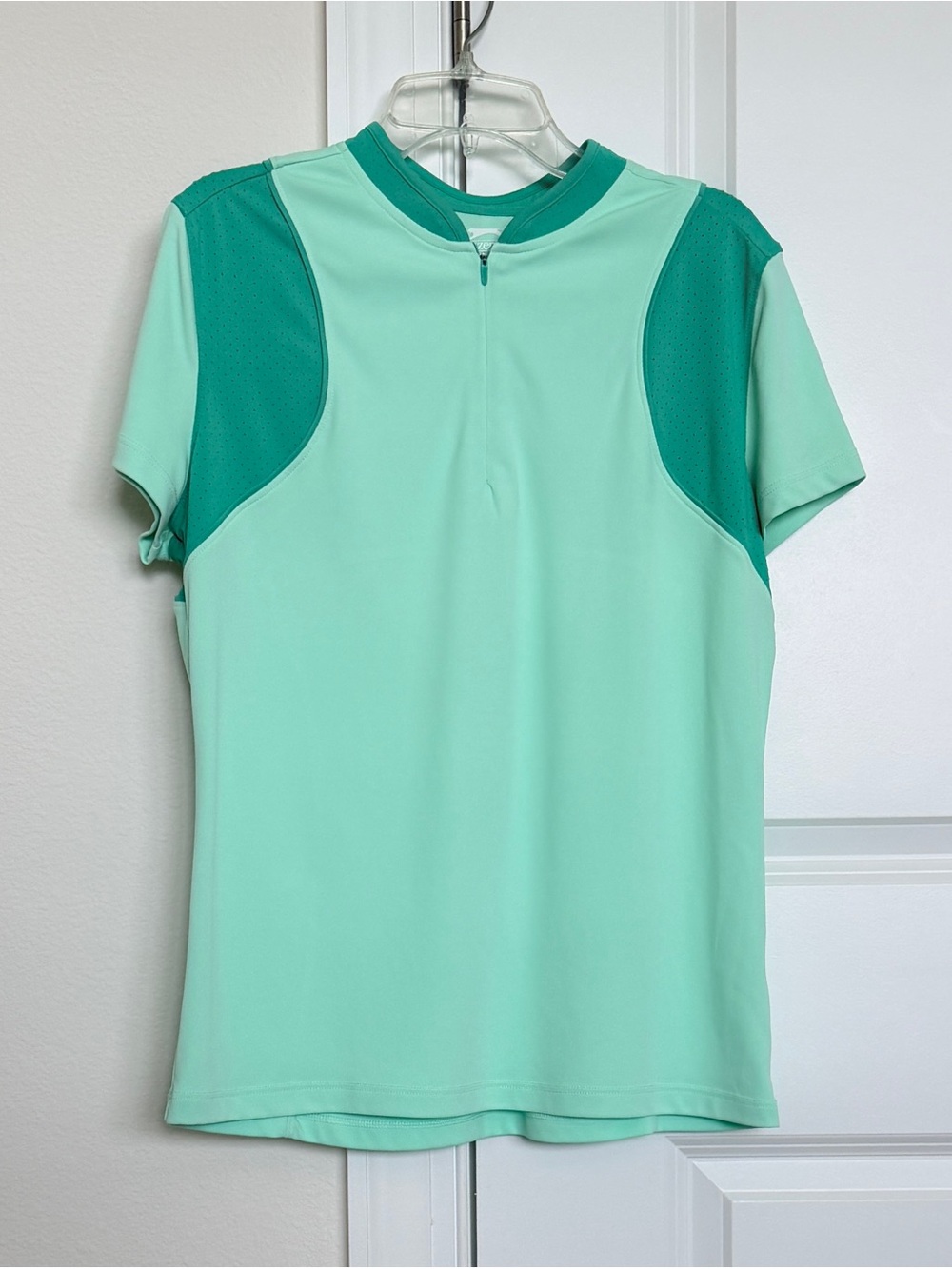Slazenger Mint Green Golf Top Hydro-Dri 1/4 Zip Polo M